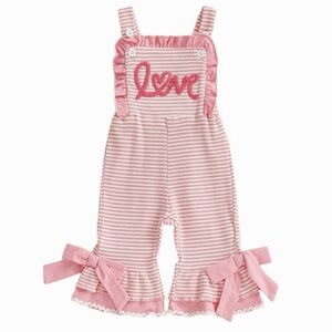 Valentine overalls with bows